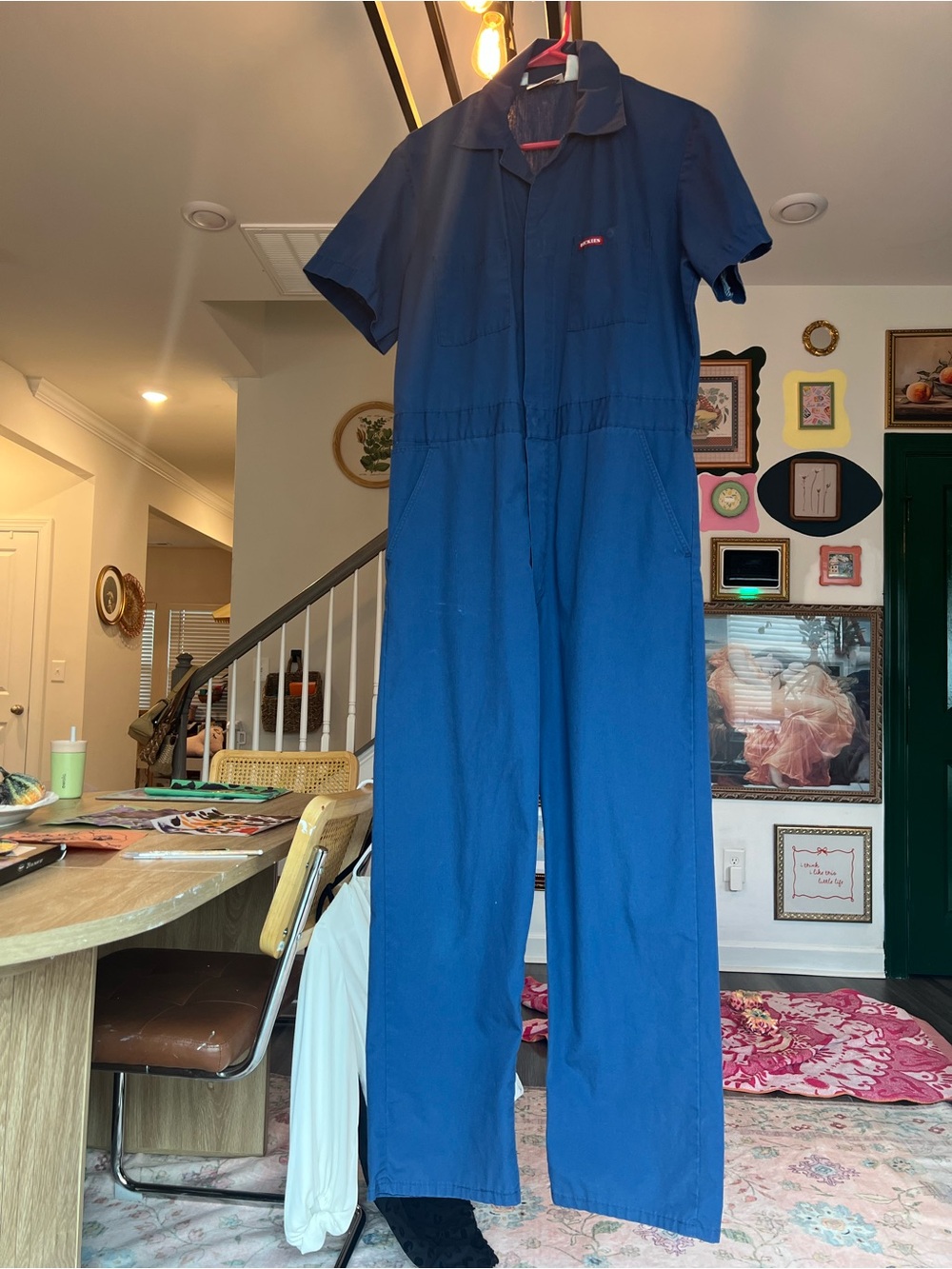 Levi's Navy Blue Short-Sleeve Utility Jumpsuit